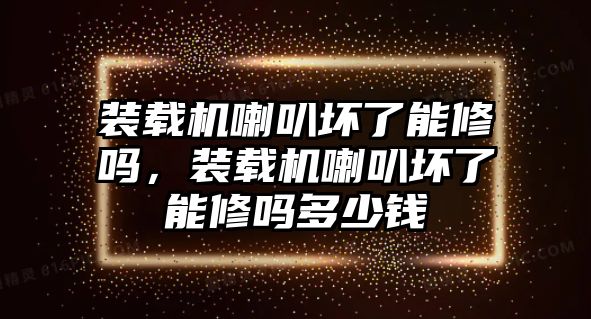 裝載機(jī)喇叭壞了能修嗎，裝載機(jī)喇叭壞了能修嗎多少錢(qián)