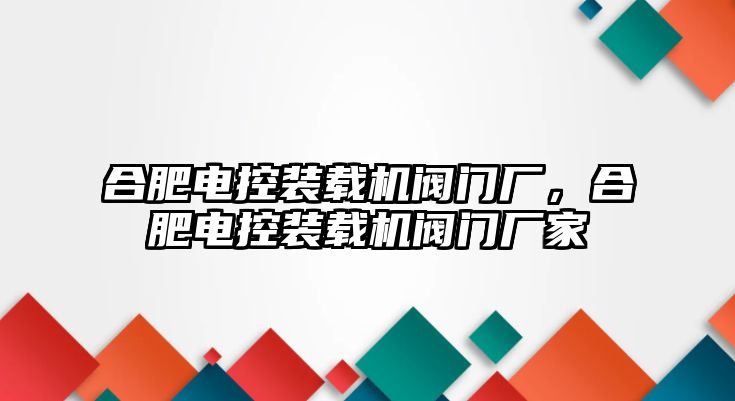 合肥電控裝載機(jī)閥門廠，合肥電控裝載機(jī)閥門廠家