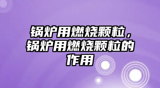 鍋爐用燃燒顆粒，鍋爐用燃燒顆粒的作用