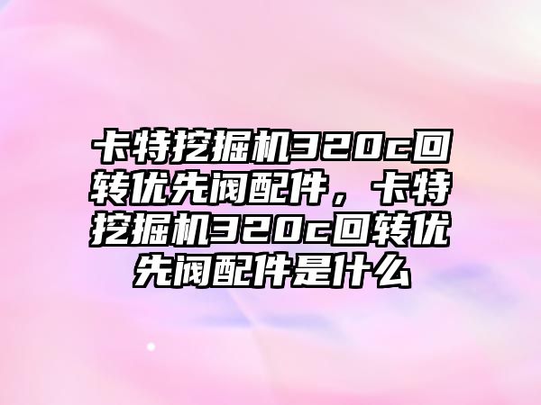 卡特挖掘機320c回轉優先閥配件，卡特挖掘機320c回轉優先閥配件是什么