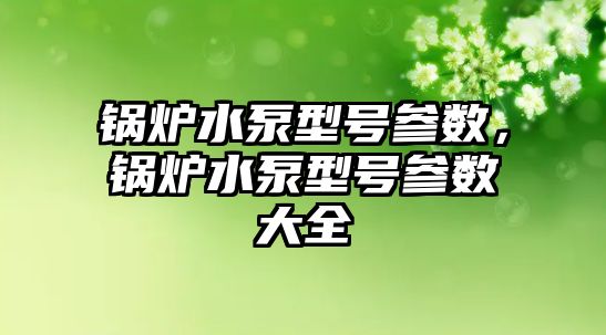 鍋爐水泵型號參數，鍋爐水泵型號參數大全