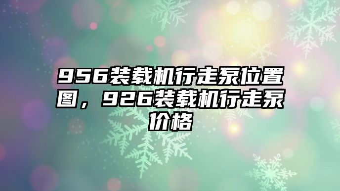 956裝載機(jī)行走泵位置圖，926裝載機(jī)行走泵價(jià)格