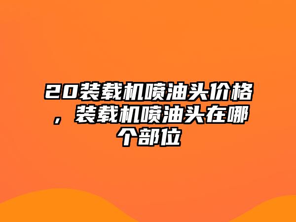 20裝載機噴油頭價格，裝載機噴油頭在哪個部位